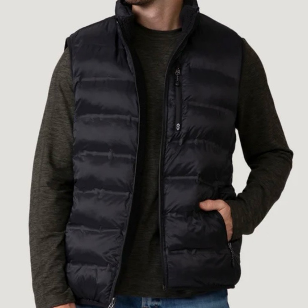 Free Country Men's Puffer Vest in black extra large quilted comfort